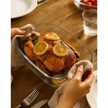 Assadeira Borossilicato Retangular com Alça 2700ml