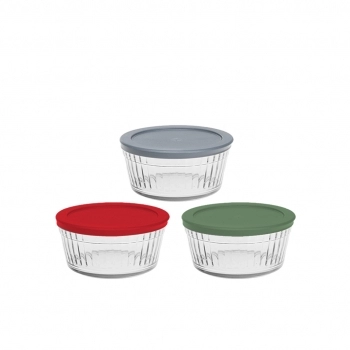 Tigela de Vidro Redonda Cheffe com Tampa Color 150ml - Sortida
