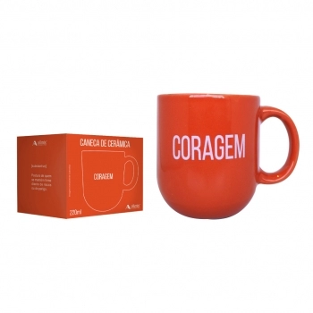 Caneca Cerâmica 220ml Momentos - Coragem Luva com 1