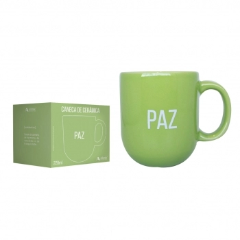 Caneca Cerâmica 220ml Momentos - Paz Luva com 1