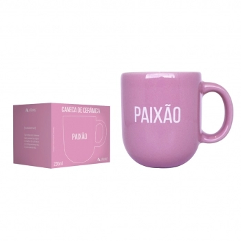 Caneca Cerâmica 220ml Momentos - Paixão Luva com 1