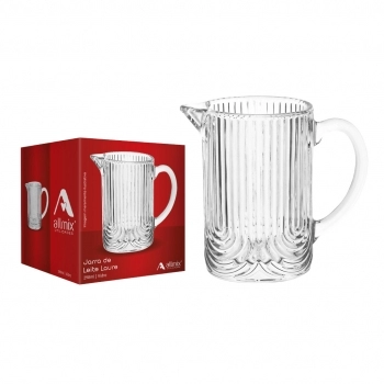 Jarra Leite de Vidro Laure 260ml na Luva com 1