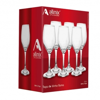 Taça Vinho de Vidro Roma 330ml