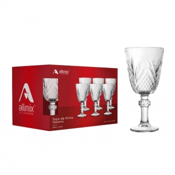 Taça Vinho de Vidro Toscana 200ml