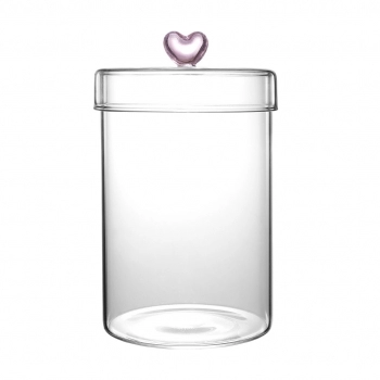 Pote Borossilicato Redondo Com Tampa1100ml Coração na Luva com 01