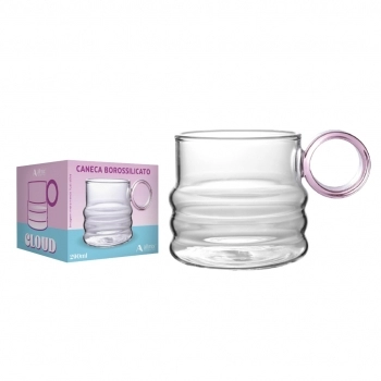 Caneca Borossilicato Cloud 290ml na Luva com 1 - Pink