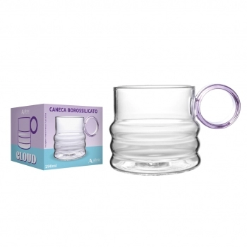 Caneca Borossilicato Cloud 290ml na Luva com 1 - Purple