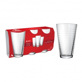 Copo de Vidro Long Drink Lune 275ml Luva com 3