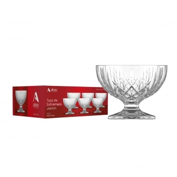Taça Sobremesa de Vidro Jasmin 250ml – Luva com 6