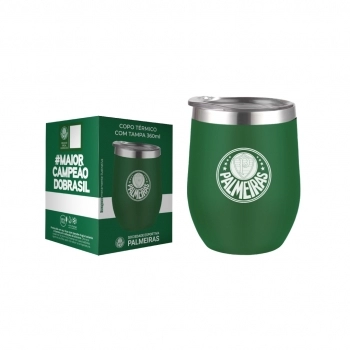 Copo Térmico Inox com Tampa 360ml Palmeiras – Luva com 1