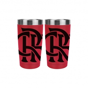 Copo Térmico Inox com Tampa 550ml Flamengo – Luva com 1