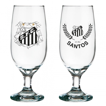 TACA CERVEJA FLORIPA 300 ML SANTOS LUVA COM 2